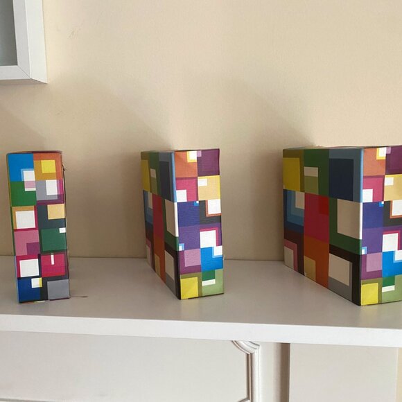 IKEA Set of 3 Abstract Retro Cubic Wall Art - Picture 3 of 7